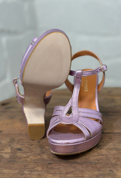 Nu-pieds à talons LES VENUES violet/rose irisé Femme