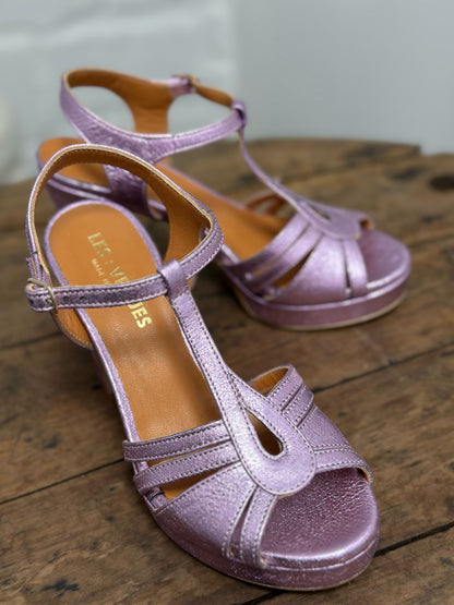 Nu-pieds à talons LES VENUES violet/rose irisé Femme