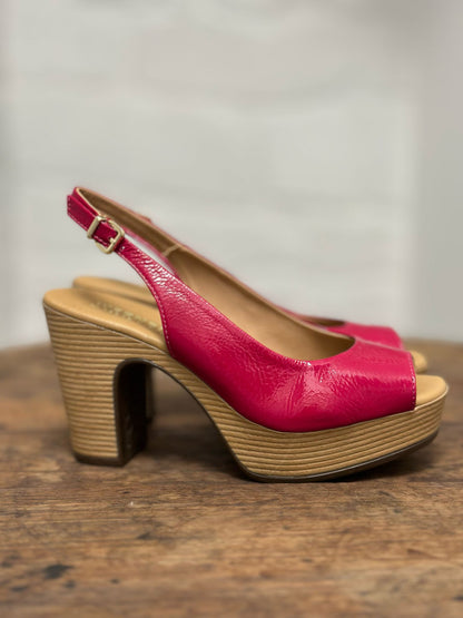 Nu-pieds à talons WEEK END par PEDRO MIRALLES rose framboise