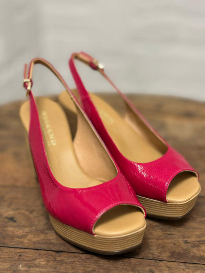 Nu-pieds à talons WEEK END par PEDRO MIRALLES rose framboise