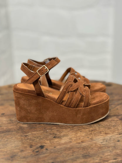 Nu-pieds compensés CAFE NOIR Marron femme