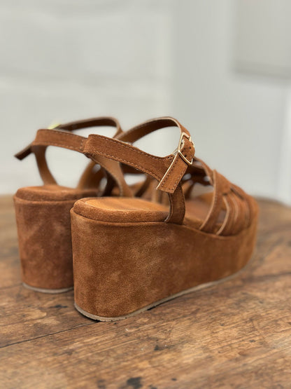 Nu-pieds compensés CAFE NOIR Marron femme
