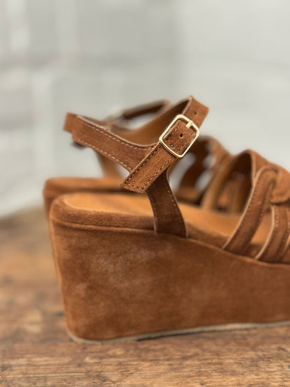Nu-pieds compensés CAFE NOIR Marron femme