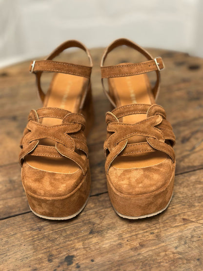 Nu-pieds compensés CAFE NOIR Marron femme