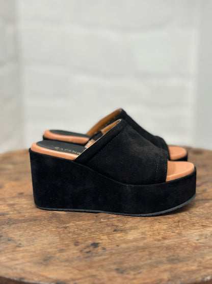 Nu-pieds compensés CAFE NOIR Noir femme