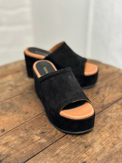 Nu-pieds compensés CAFE NOIR Noir femme