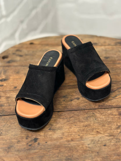 Nu-pieds compensés CAFE NOIR Noir femme