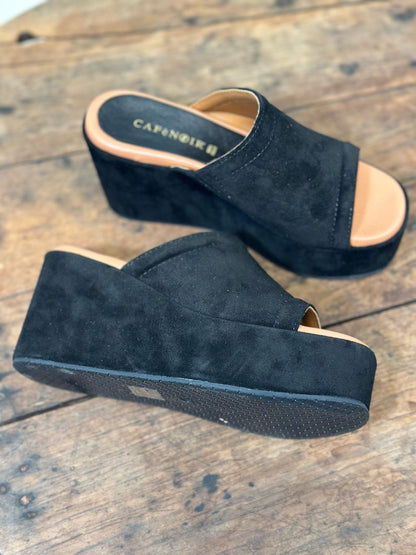 Nu-pieds compensés CAFE NOIR Noir femme