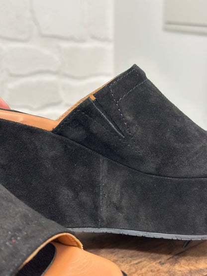 Nu-pieds compensés CAFE NOIR Noir femme