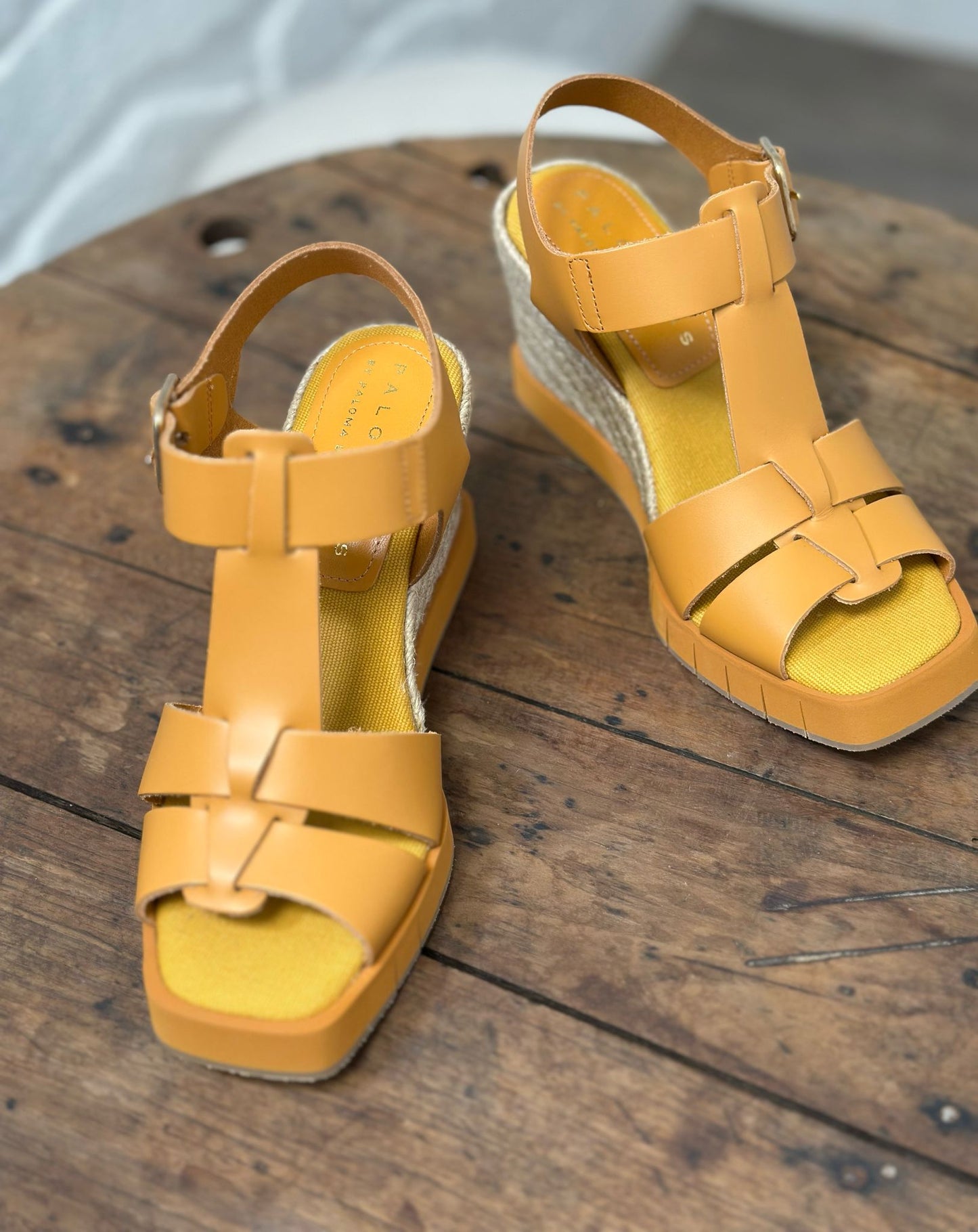 Nu-pieds compensés PALOMITAS by PALOMA BARCELO Ocre jaune femme