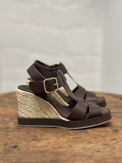 Nu-pieds compensés PALOMITAS by PALOMA BARCELO marron femme