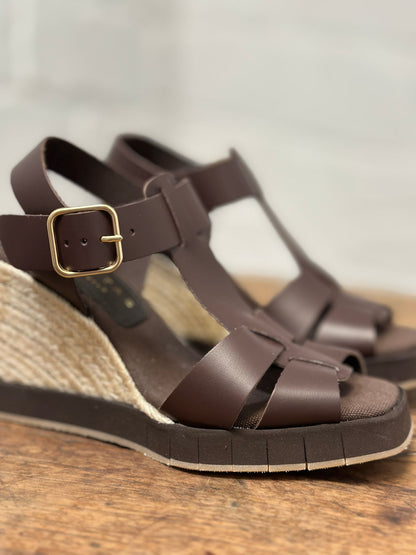 Nu-pieds compensés PALOMITAS by PALOMA BARCELO marron femme