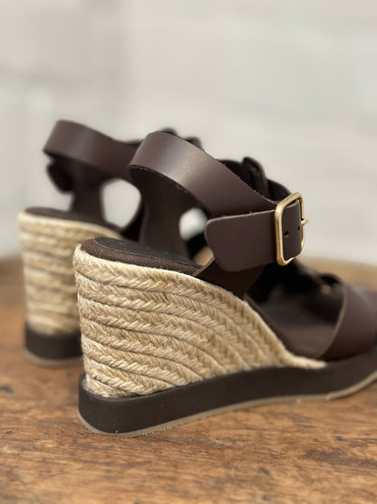 Nu-pieds compensés PALOMITAS by PALOMA BARCELO marron femme