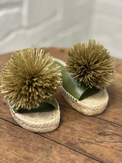 Nu-pieds pompon PALOMITAS by PALOMA BARCELO kaki femme
