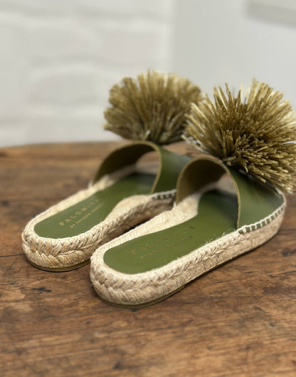 Nu-pieds pompon PALOMITAS by PALOMA BARCELO kaki femme