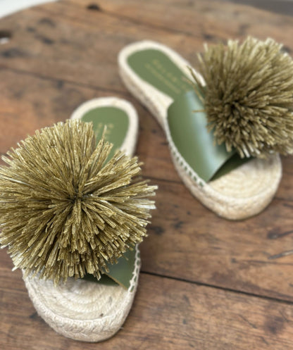 Nu-pieds pompon PALOMITAS by PALOMA BARCELO kaki femme