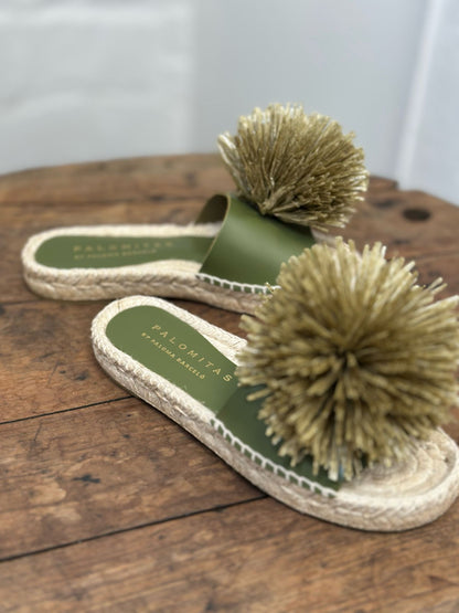 Nu-pieds pompon PALOMITAS by PALOMA BARCELO kaki femme
