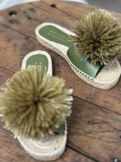 Nu-pieds pompon PALOMITAS by PALOMA BARCELO kaki femme