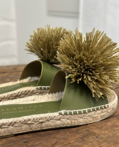 Nu-pieds pompon PALOMITAS by PALOMA BARCELO kaki femme