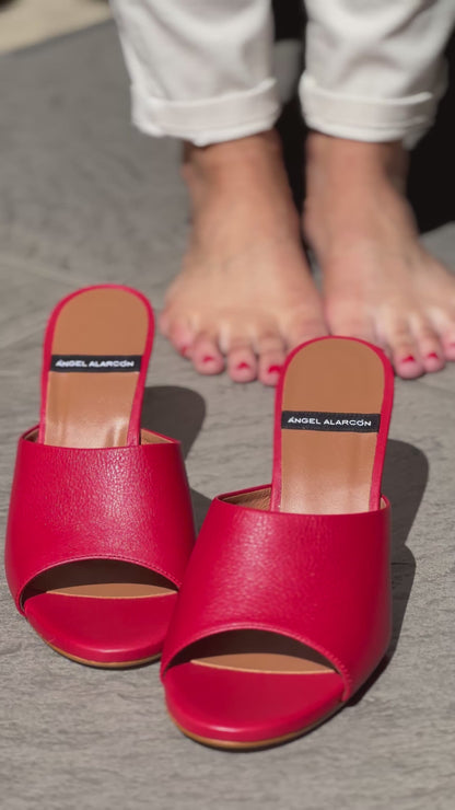 Mules à talons Angel Alarcon rouge femme