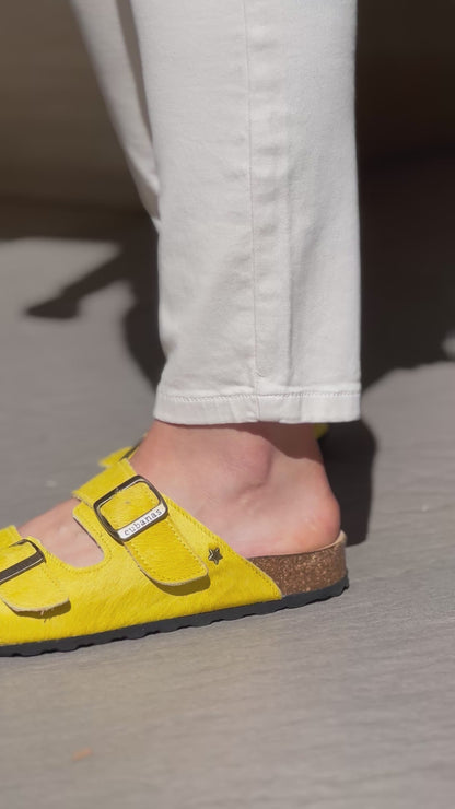 Nu-pieds CUBANAS Poilus jaune femme